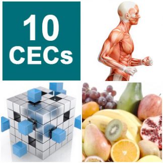 10 CEC Package: Nutrition, Running Anatomy, and Sports Nutrition for fitness professionals.